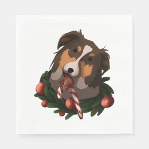 Kerstmis Australische Herder Classic T-Shirt Servet