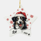 Kerstmis Australische Herder gepersonaliseerd Keramisch Ornament (Voorkant)