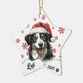 Kerstmis Australische Herder gepersonaliseerd Keramisch Ornament (Links)