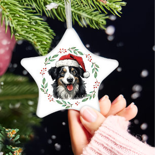Kerstmis Australische Herder gepersonaliseerd Keramisch Ornament