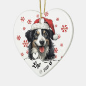 Kerstmis Australische herder hond gepersonaliseerd Keramisch Ornament (Links)