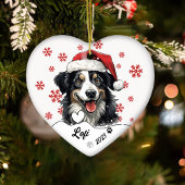 Kerstmis Australische herder hond gepersonaliseerd Keramisch Ornament