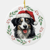 Kerstmis Australische herder hond gepersonaliseerd Keramisch Ornament (Achterkant)