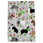 Kerstmis Australische herder Medium Gift Bag Cadeauzakje (Achterkant)