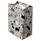 Kerstmis Australische herder Medium Gift Bag Medium Cadeauzakje (Achterkant Gekanteld)