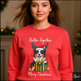 Kerstmis Australische hond rendiergewei grafisch Tri-Blend Shirt