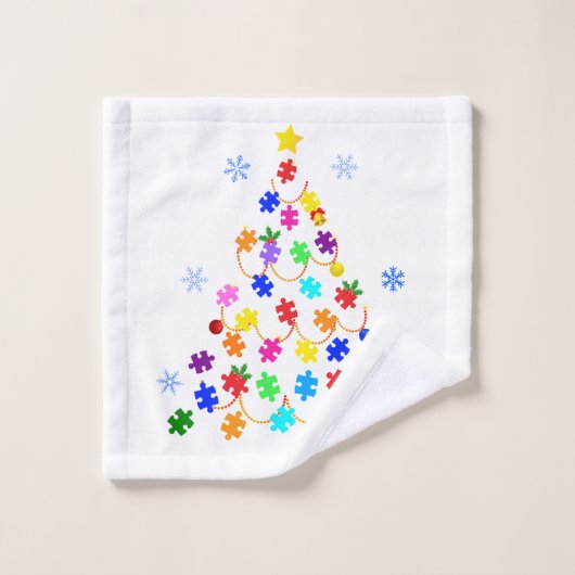 Kerstmis autisme bad handdoek (Wasdoekje)