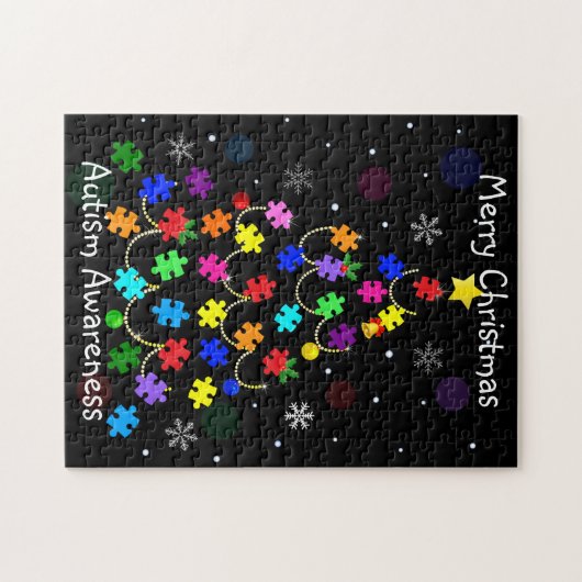 Kerstmis autisme legpuzzel (Horizontaal)