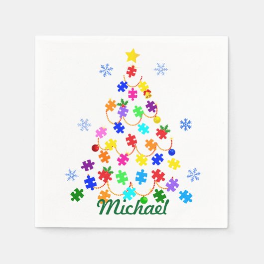 Kerstmis autisme servet (Voorkant)