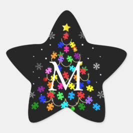 Kerstmis autisme ster sticker