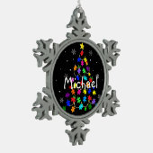 Kerstmis autisme tin sneeuwvlok ornament (Links)