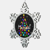 Kerstmis autisme tin sneeuwvlok ornament (Rechts)