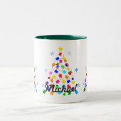 Kerstmis autisme tweekleurige koffiemok (Center)