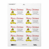 Kerstmis auto adreslabel etiket (Full Sheet)
