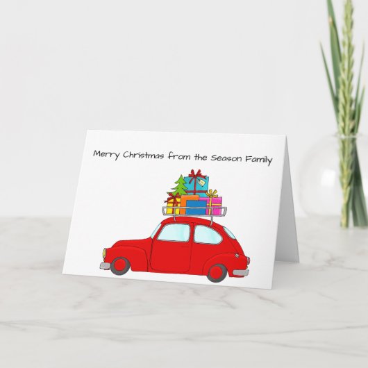 Kerstmis auto feestdagen kaart (Voorkant)