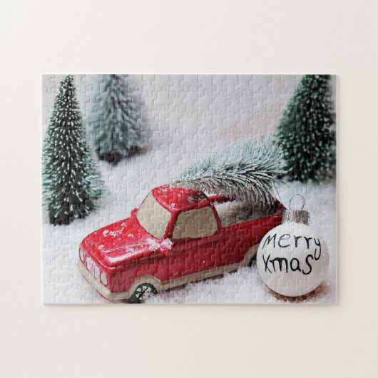 Kerstmis auto legpuzzel (Horizontaal)