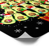 Kerstmis Avocado Lover Santa Elf Rendier Avocado Poster (Hoek)