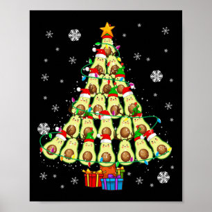 Kerstmis Avocado Lover Santa Elf Rendier Avocado Poster