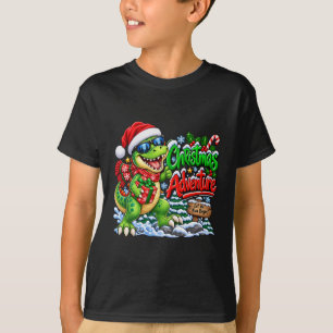 Kerstmis Avontuur Dinosaurus T-shirt