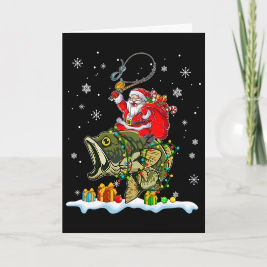 Kerstmis B Vissen Grappige Kerstman Ridder Vis Vis Kaart (Voorkant)