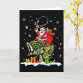 Kerstmis B Vissen Grappige Kerstman Ridder Vis Vis Kaart (Gele Bloem)