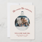 Kerstmis Baby Aankondiging 2-Foto Kaart (Voorkant)