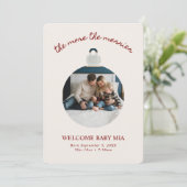 Kerstmis Baby Aankondiging 2-Foto Kaart (Staand voorkant)