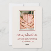 Kerstmis Baby Aankondiging 2-Foto Kaart (Achterkant)