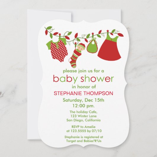 Kerstmis Baby Baby shower Kaart (Voorkant)