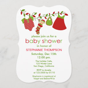 Kerstmis Baby Baby shower Kaart