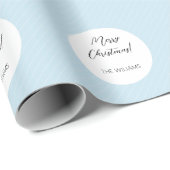 Kerstmis Baby Blauw Eenvoudig Modern Geometrisch Cadeaupapier (Rol Hoek)