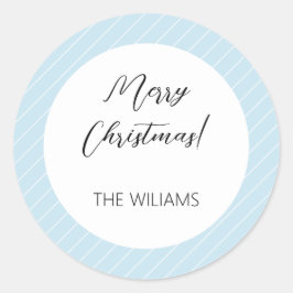 Kerstmis Baby Blauw Eenvoudig Modern Geometrisch Ronde Sticker