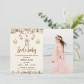 Kerstmis Baby Bloem Kerstmis Baby Shower Kaart (Staand voorkant)