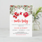 Kerstmis Baby Borrel, Kerstmis Baby Shower Uitnodi Feestdagenkaart (Staand voorkant)