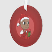 Kerstmis baby cartoon ornament (voorkant)