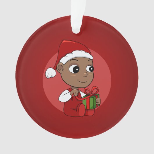 Kerstmis baby cartoon ornament (voorkant)