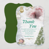 Kerstmis Baby Dank je wel Kaart (Voorkant / Achterkant)