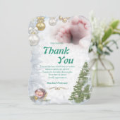 Kerstmis Baby Dank je wel Kaart (Staand voorkant)