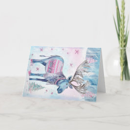 Kerstmis Baby Dieren Elk Vakantie Groet Kaart