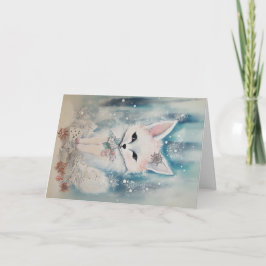 Kerstmis Baby Dieren Fox Vakantie Groet Kaart