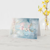 Kerstmis Baby Dieren Herten Vakantie Groet Kaart (Gele Bloem)