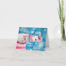 Kerstmis Baby Dieren Llama Vakantie Groet Kaart