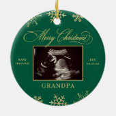 Kerstmis Baby Echogram Opa Oma Echografie Keramisch Ornament (Achterkant)