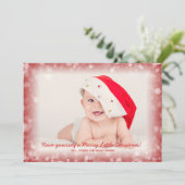 Kerstmis Baby Foto geboorteaankondigingen Feestdagenkaart (Staand voorkant)