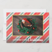 Kerstmis Baby Foto geboorteaankondigingen Feestdagenkaart (Voorkant)