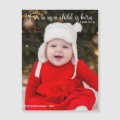 Kerstmis Baby Foto geboortedatum Magnet (Voorkant)