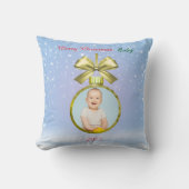 Kerstmis Baby Foto Kussen (Voorkant)