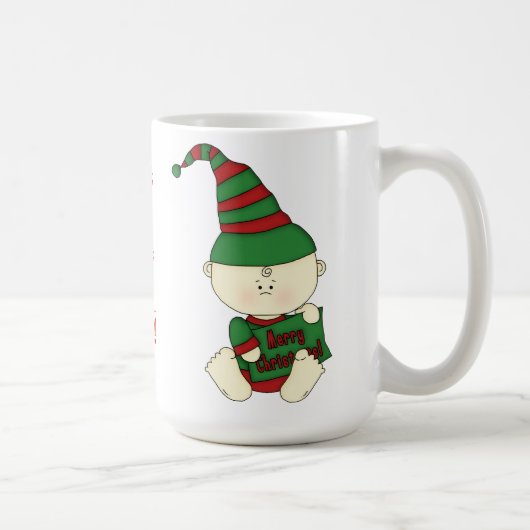 Kerstmis, Baby-groen+rood Mok (Rechts)