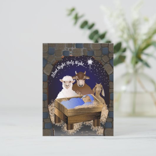 Kerstmis Baby Jesus Feestdagenkaart (Staand voorkant)