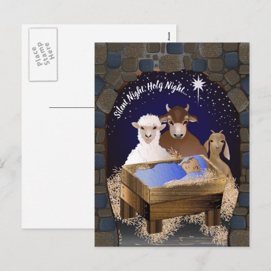 Kerstmis Baby Jesus Feestdagenkaart (Voorkant / Achterkant)